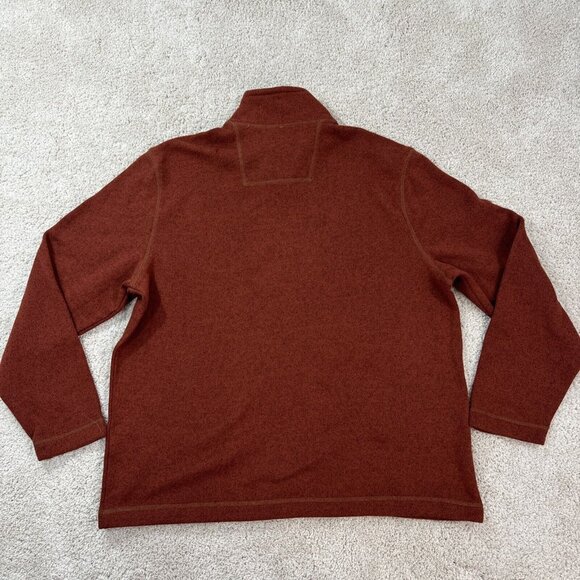GH Bass & Co Sweater Mens XXL Orange Brown 1/4 Zip Shirt Fleece Lined Textured - Picture 14 of 15